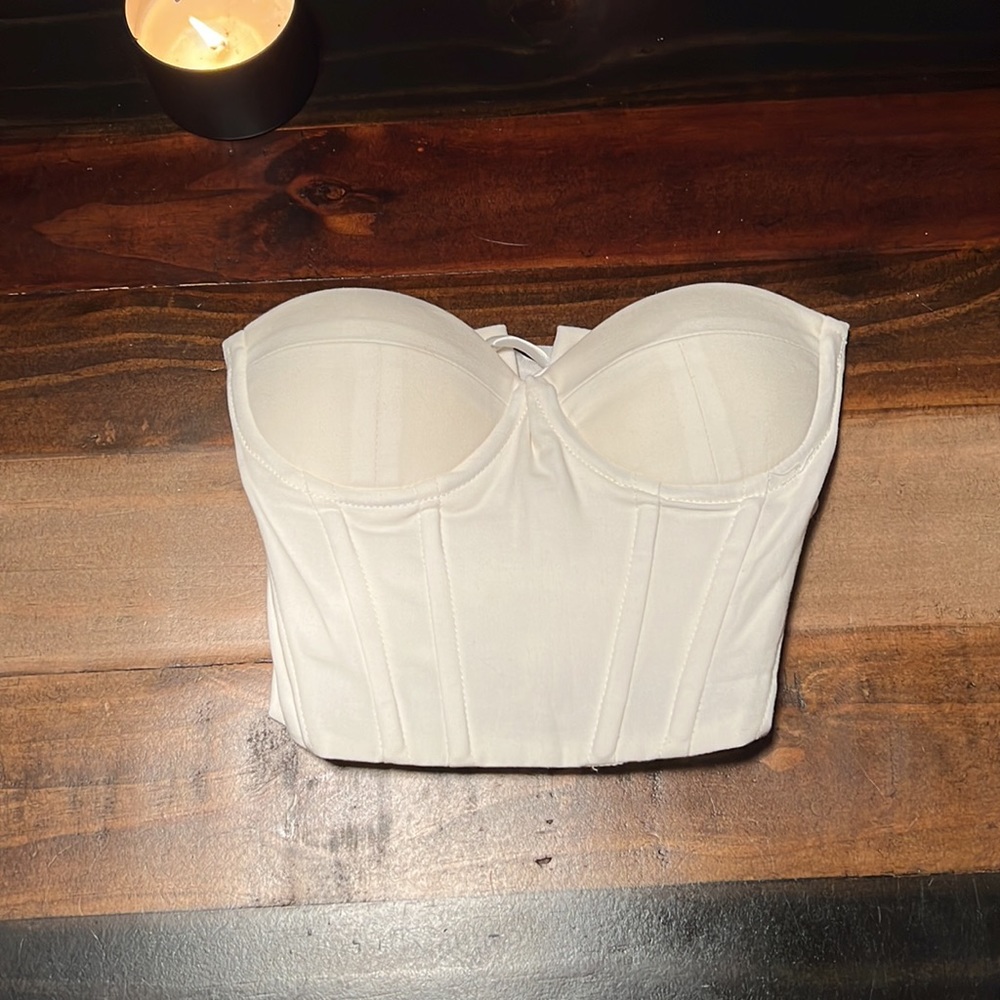 'Princess Polly' XXS White Lace-Up Corset Top